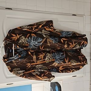 Harbor Bay Multicolor Leaf Print Casual Shirt